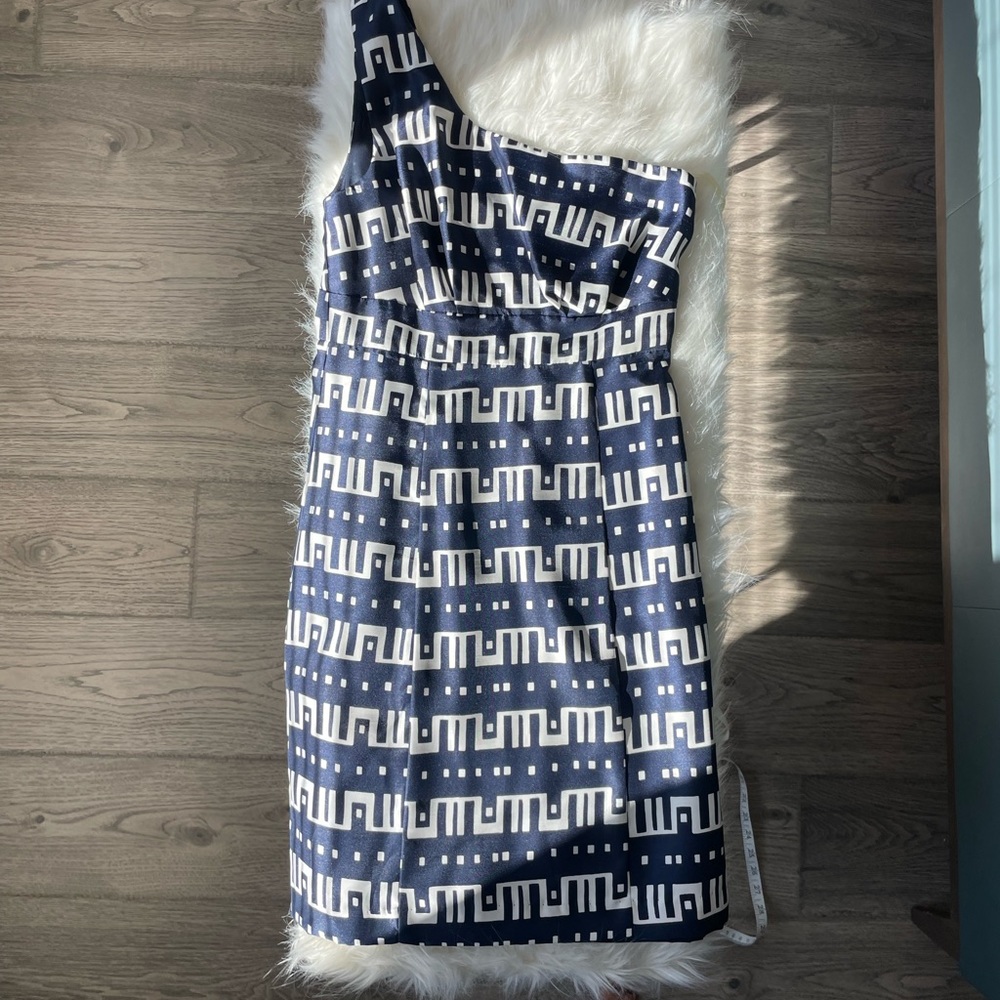 Rubber Ducky One Shoulder Geo-Print Dress